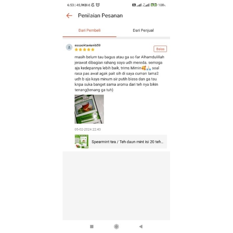 

AKEH SEHATKUHERBAL Spearmint Tea Untuk Jerawat Hormon dan PCOS Isi 30 Tea Bag