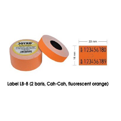 

Label Lb-8 Orange Fluorescent 2 Baris