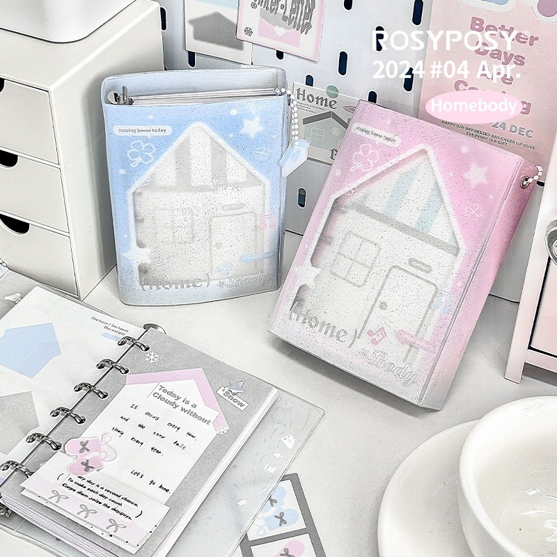 

MINKYS A7 Dream House Binder Notebook Planner Yearly Daily Weekly Agenda Book Photo Book Kawaii School Stationery