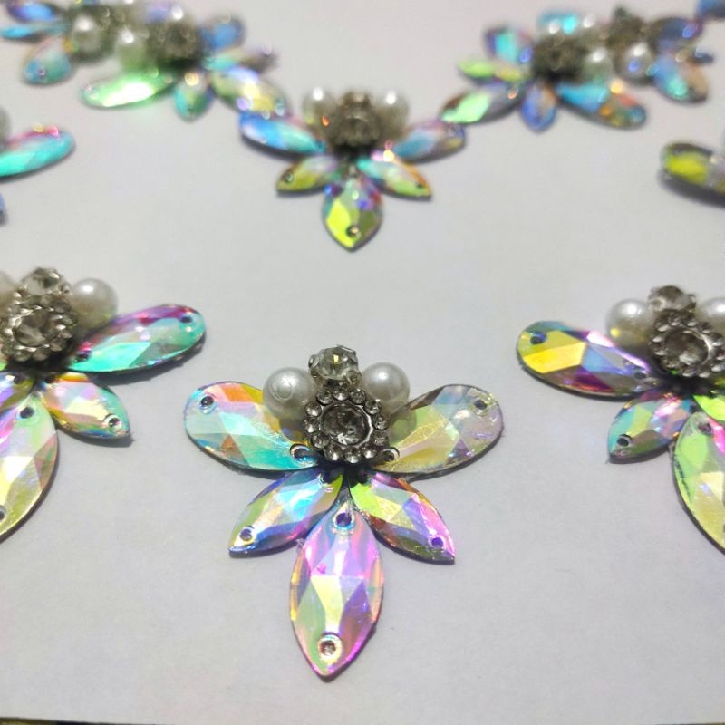 PB - Payet leher pinggang tabur dada premium pelangi