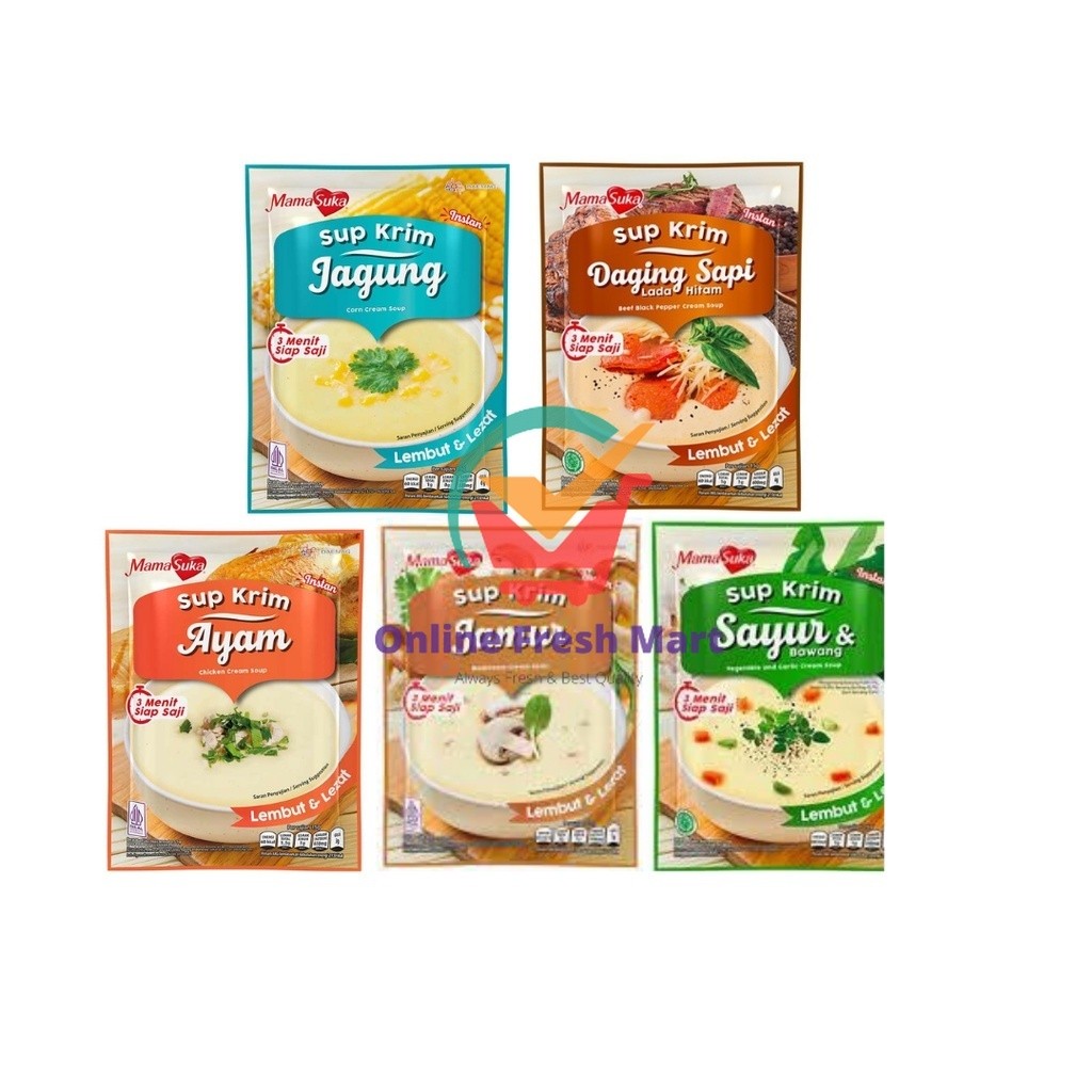 

Mamasuka Sup Krim Mama Suka Ayam Jamur Jagung Sayur Sapi Instan Instant Cream Soup 55g - Online Fresh Mart Denpasar