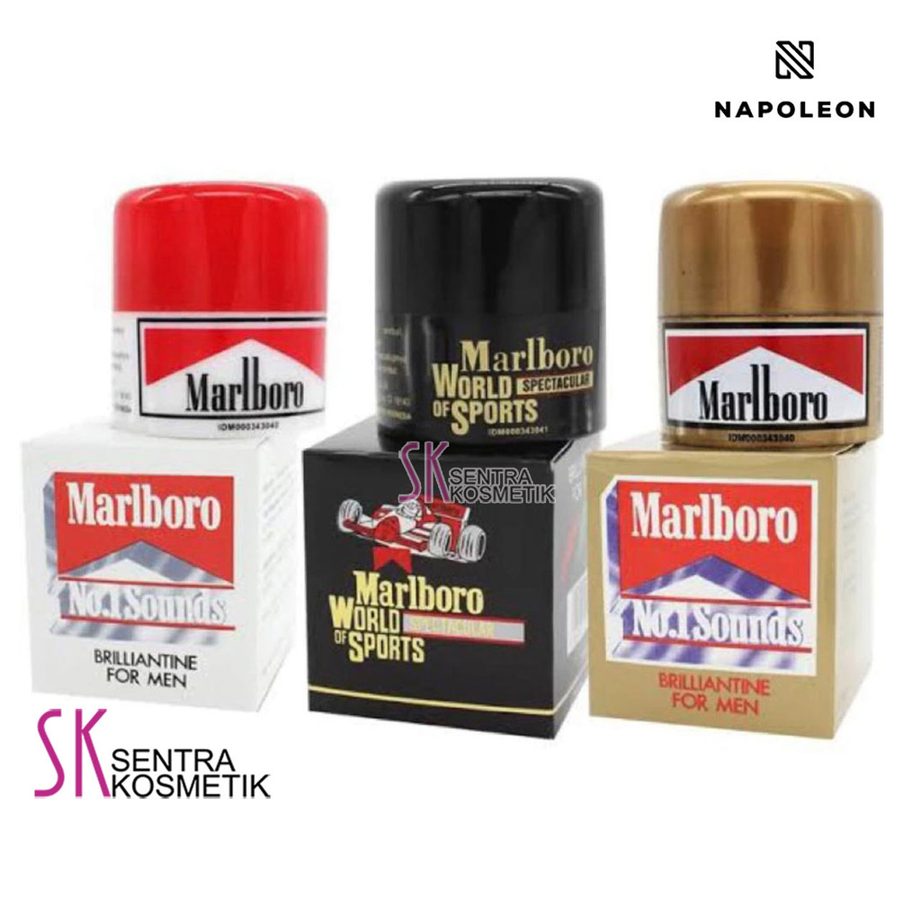 NAPOLEON Pomade Marlboro Hitam Putih Gold 100 gr Minyak Rambut Pria