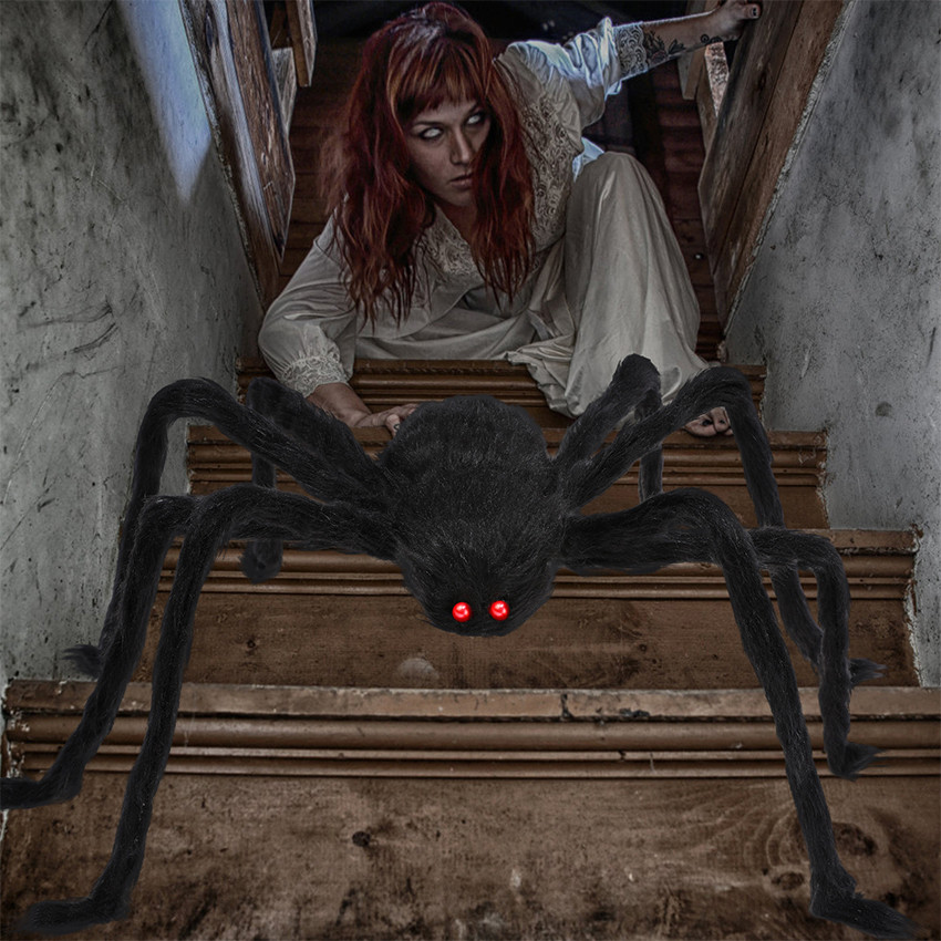 Dekorasi Halloween Laba Laba Spider Jumbo 125Cm 75Cm 30Cm Hiasan Rumah Dinding Halloween Boneka Big