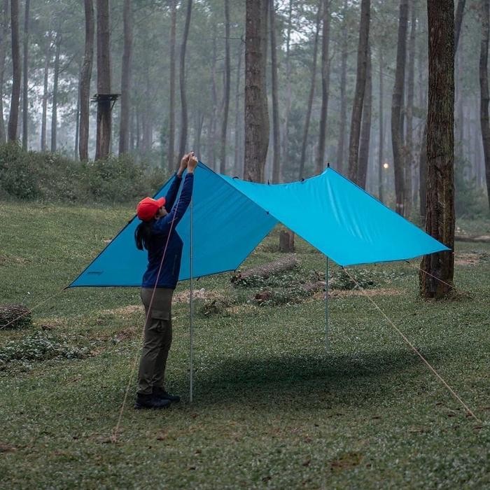 Set Flysheet 4x6 Waterproof dan Tiang Double FREE Pasak dan Tali Terlaris