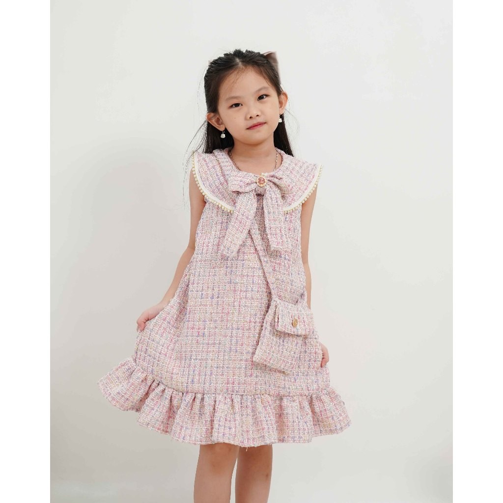 ELLIE CLOTHING - Camillia Tweed dress | tweed dress  | baju tweed anak | Tweed dress kid | baju mewa