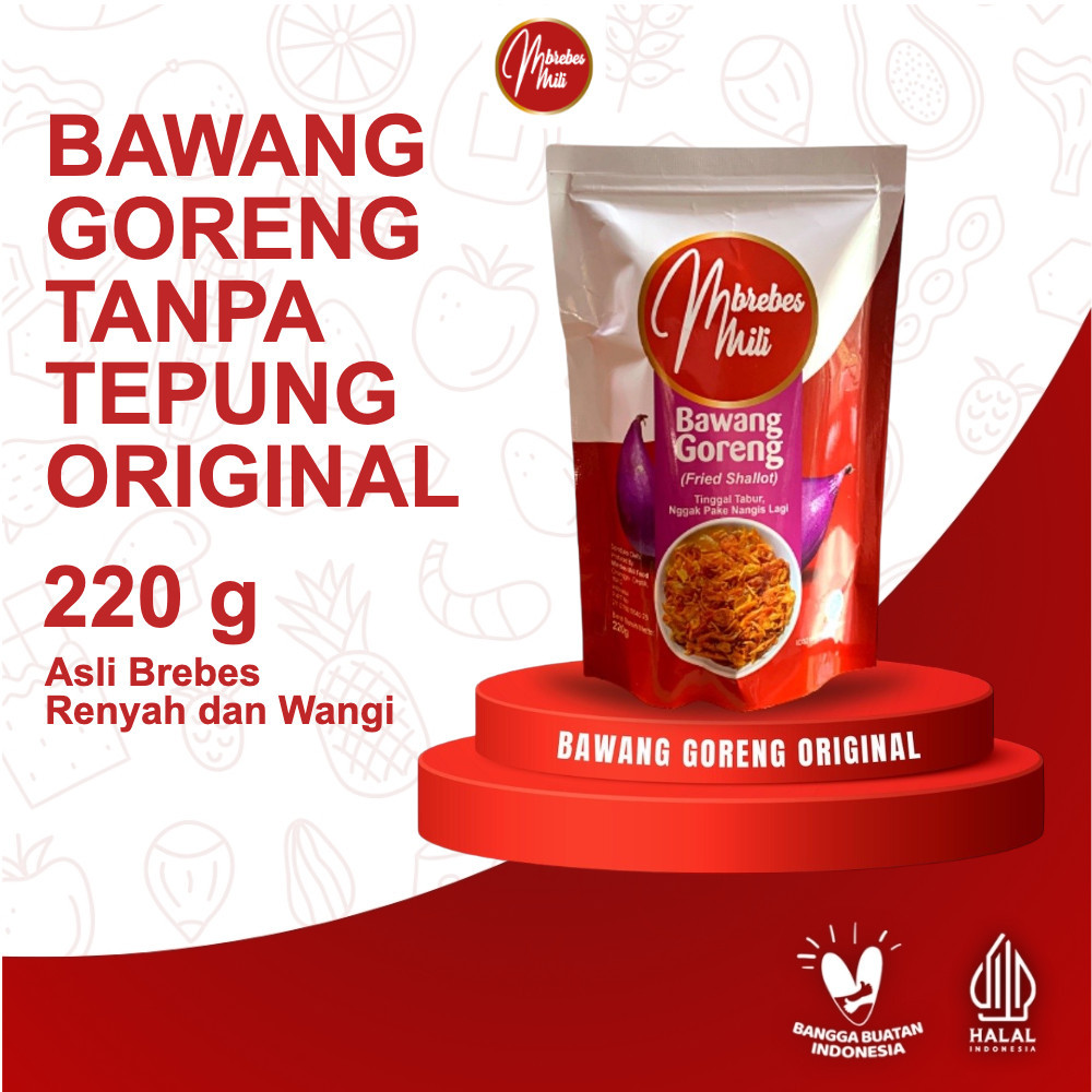 

Bawang Goreng Tanpa Tepung Asli Brebes Renyah dan Wangi Rasa Original 220gr