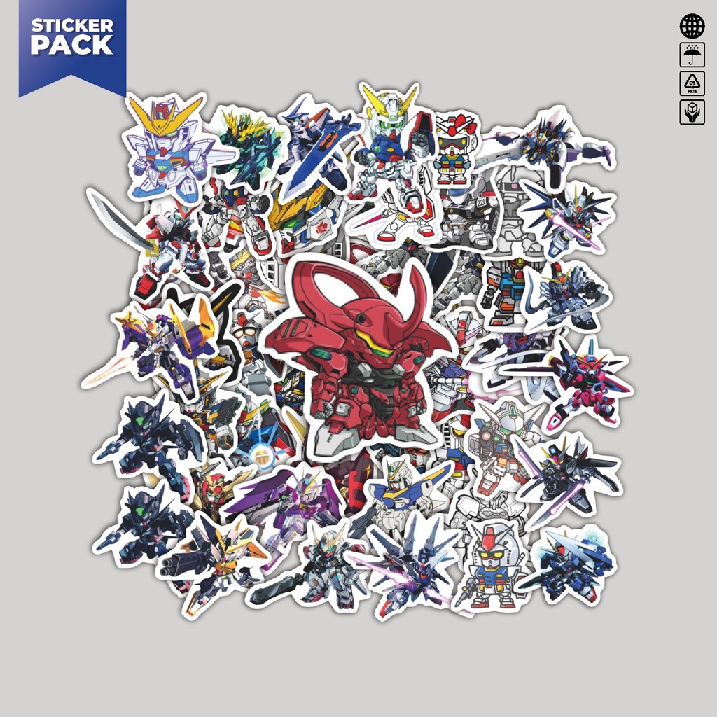 

[100PCS]Stiker Pack Stiker Gundam Aesthetic Vinyl Anti Air Dekorasi Sticker Laptop Buku Journal Koper Helm Casing HP Gitar Helm Skateboard
