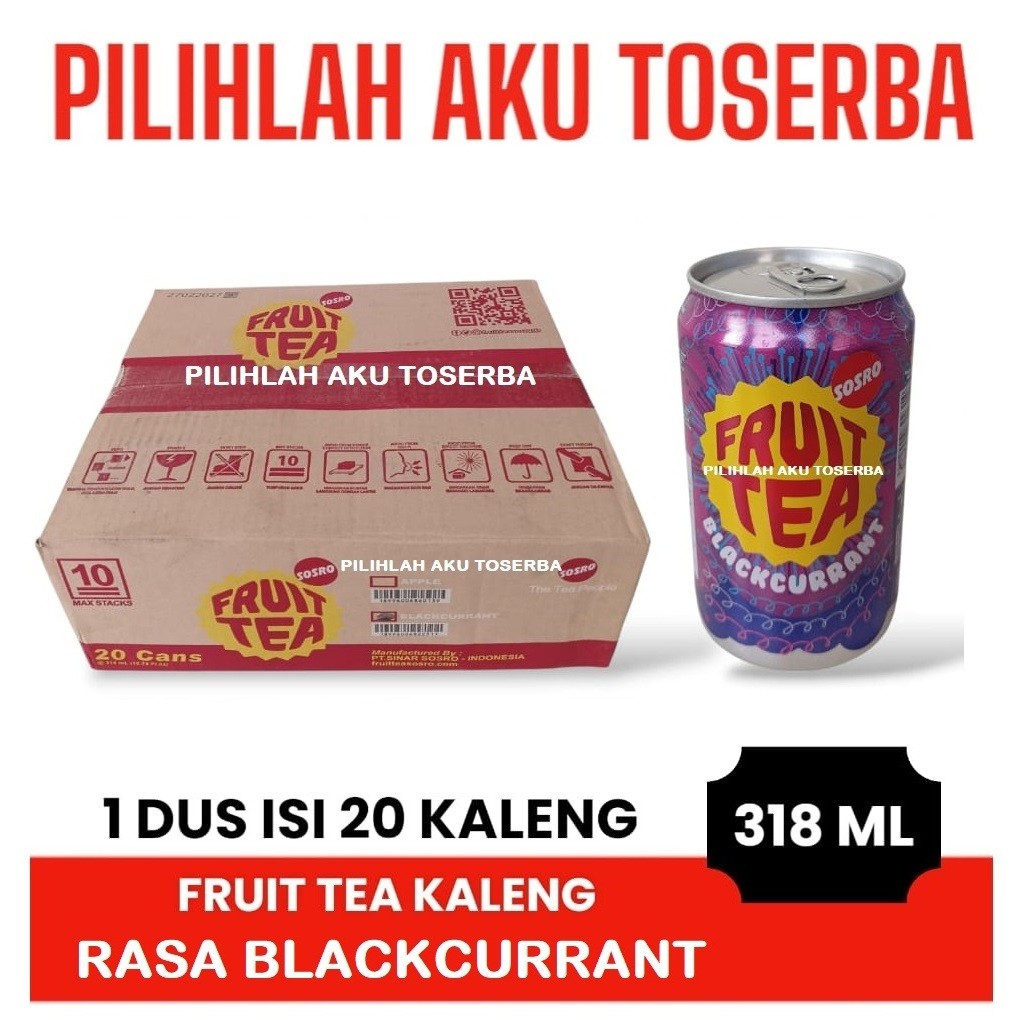 

Fruit Tea Sosro BLACKCURRANT KALENG 318 ml - ( HARGA 1 DUS ISI 20 )