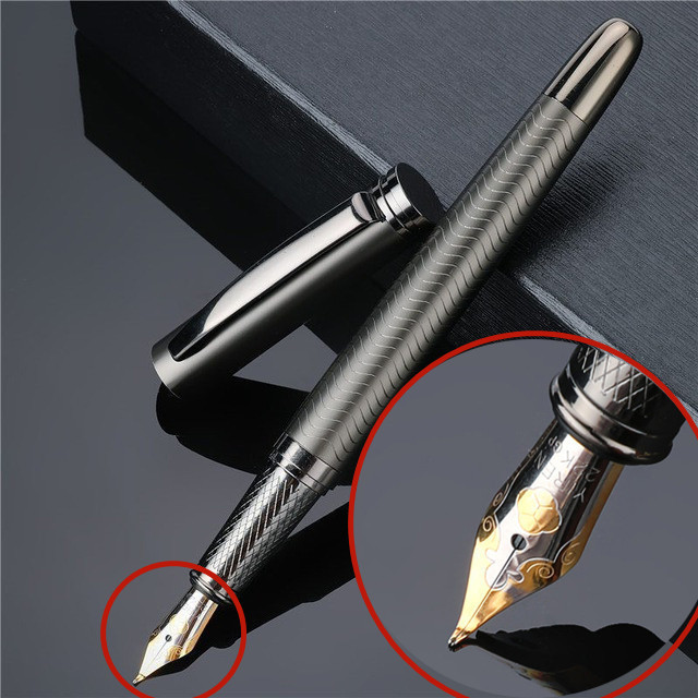 

1PC High Quality Fountain Pen Luxury Business Writing Signing Calligraphy Ink Nib Pens Gift Box Office Stationary Supplies 03924