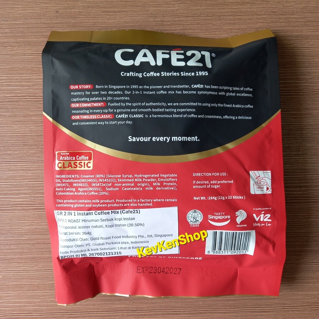

JAMIN MURAH !!!Kopi CAFE 21 Made in Singapore Cafe21 Coffee Creamer No Sugar Tanpa Gula Isi 22 Sachet BPOM(BISA LANGSUNG ORDER)