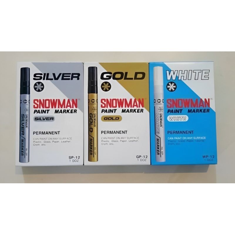 

SNOWMAN PAINT MARKER MEDIUM TIP WP/GD/SI/CP (1PAK/12PCS)