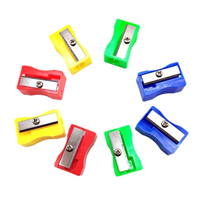 

100pcs/lot Mini Plastic Pencil Sharpener Candy Color Standard Pencil Cutting Machine Student School Office Stationer wholesale