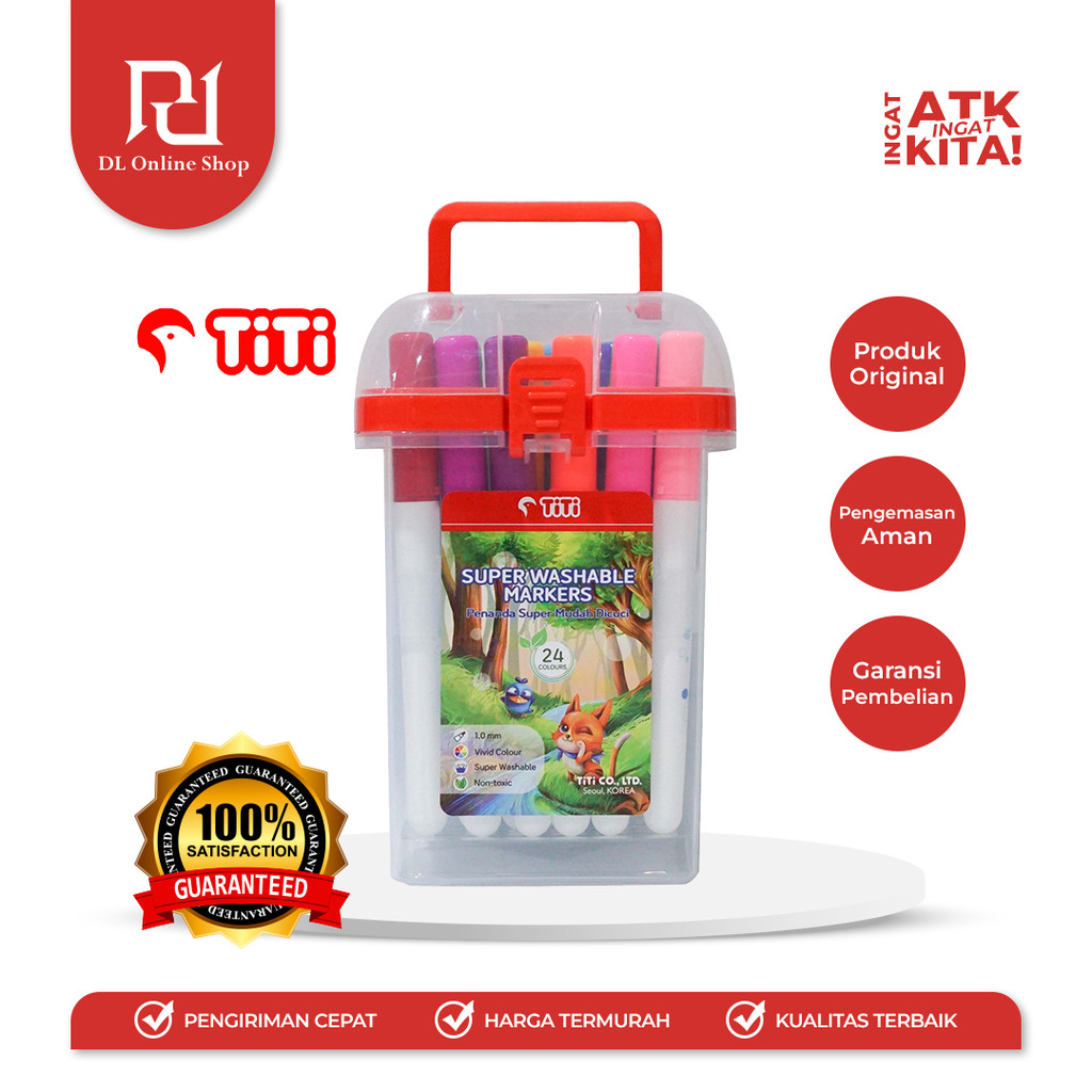 

TITI 24C SPIDOL WARNA MUDAH DICUCI/ SUPER WASHABLE MARKERS TI-SWM-24 (1SET)