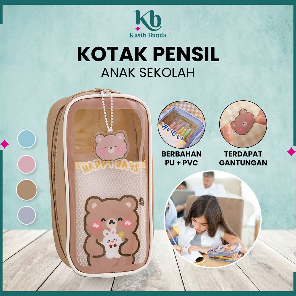 

Pencil Case Tempat Pensil Anak Transparan Motif Kartun Korean Style / Tempat Alat Tulis Perlengkapan Sekolah Multifungsi / Tempat Pulpen BUNDA A61