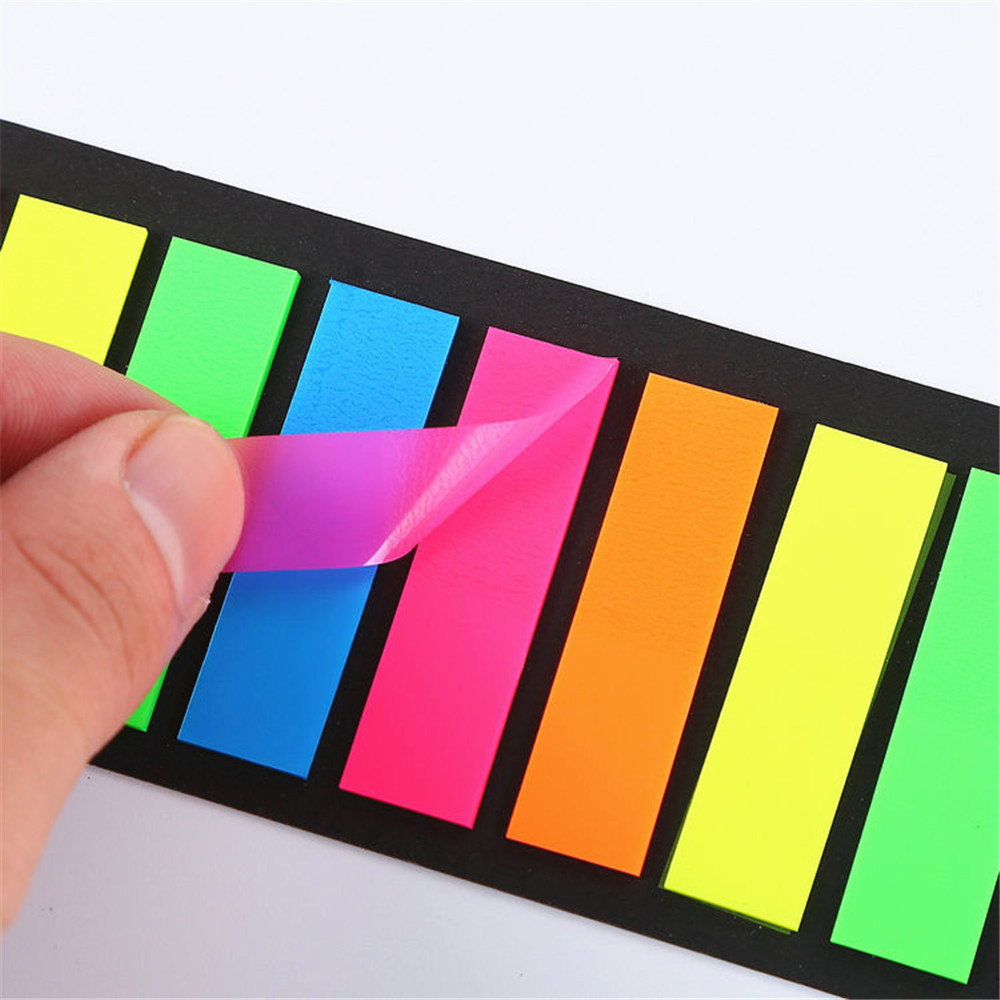 

200 sheets Fluorescence colour paper Memo Pad Sticky Notes Bookmark Marker Sticker Office School stationery Supplies Notebooks