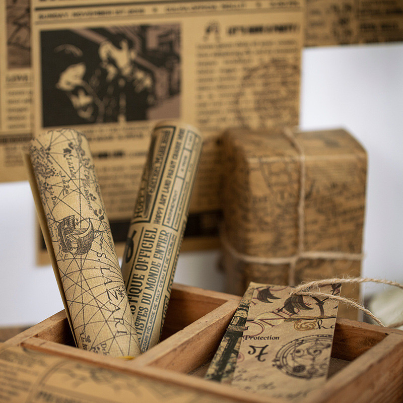 

JAIIMAN 10 Sheets of Large Size Kraft Paper Material Retro Style Material Paper,Diy Decorative Backing,Scrapbooking Supplies