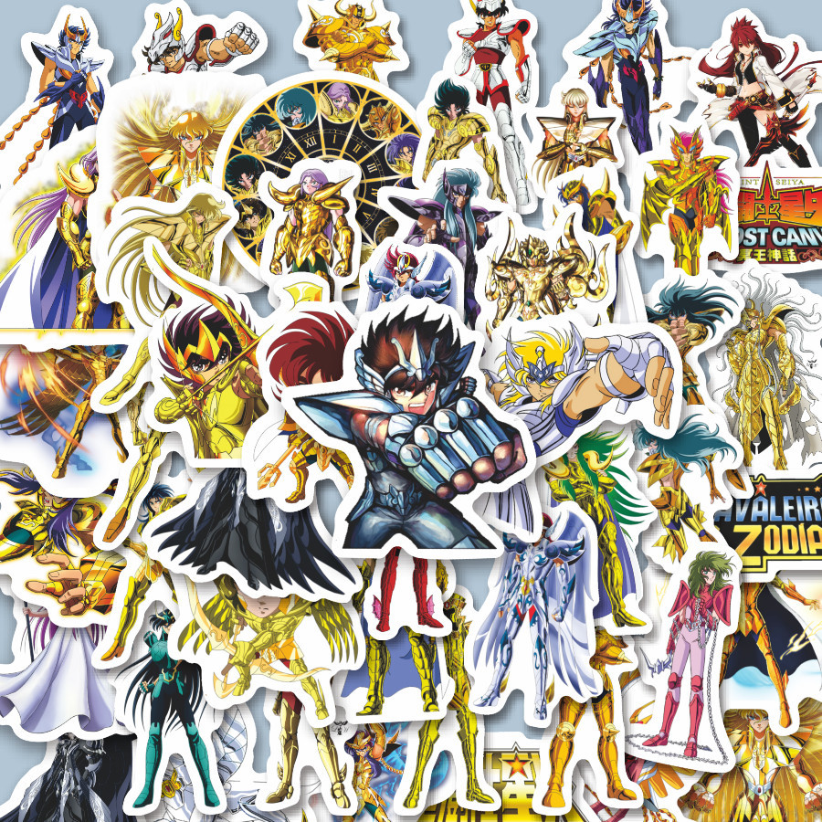 

100PCS Lucu Sticker Anime Saint Seiya Stiker Aesthetic Stiker Anti Air Stikers Berperekat Waterproof sticker decal buat Motor Helm Buku Journal Koper Casing HP Laptop Botol Minum Hadiah anak