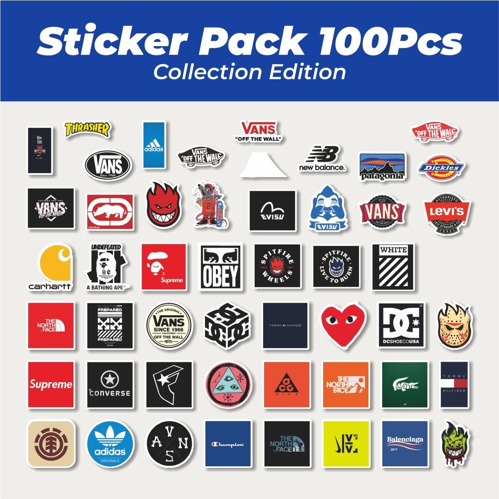 

Hot Stiker Random Mix Logo Brand Versi 1 Lucu Anti Air Stikers Berperekat Waterproof Sticker Decal Buat Motor Helm Buku Journal Koper Casing HP Laptop Botol Minum