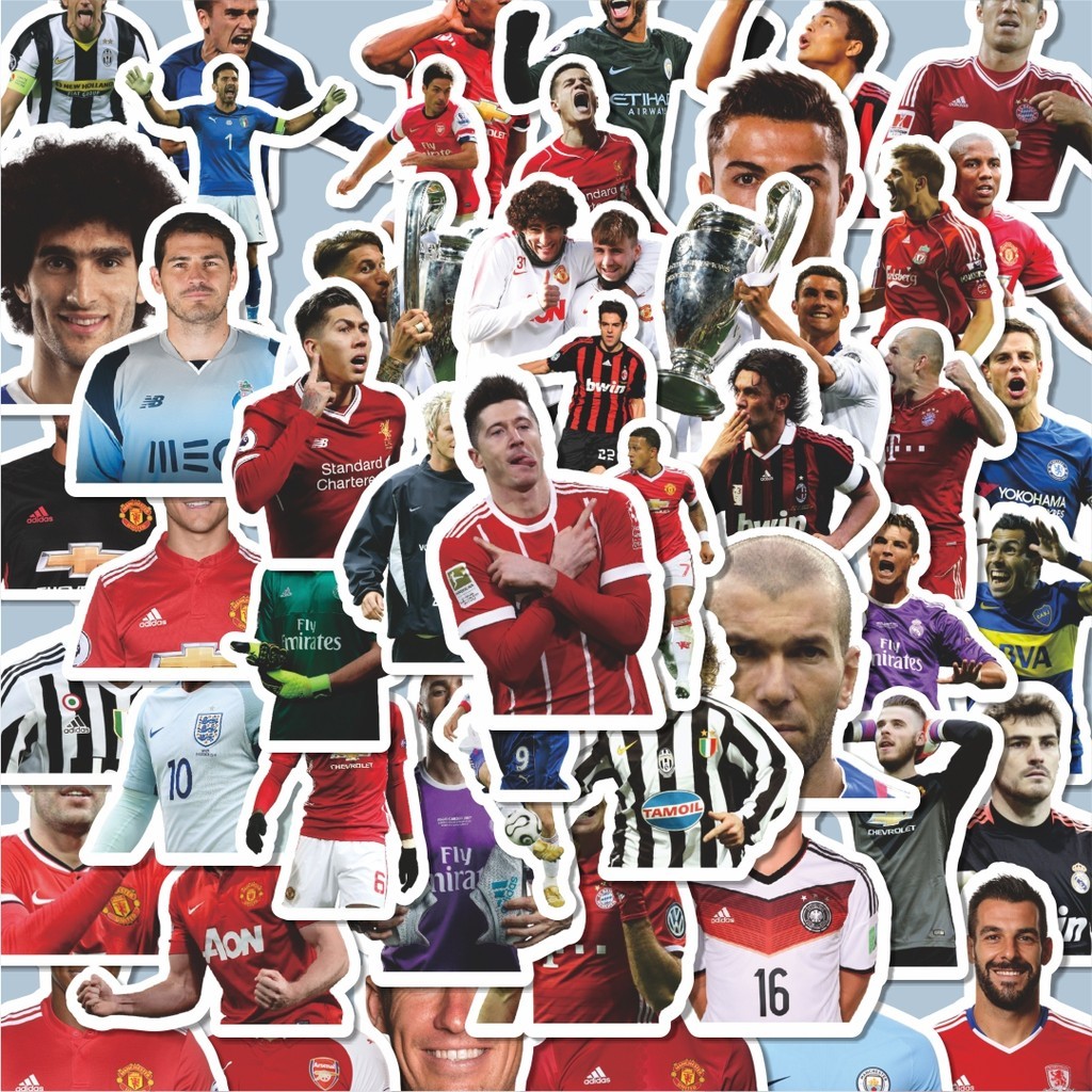 

100PCS Lucu Stiker Club Football/Sepak Bola 4 Stiker Aesthetic Stiker Anti Air Stikers Berperekat Waterproof sticker decal buat Motor Helm Buku Journal Koper Casing HP Laptop Botol Minum Hadiah anak
