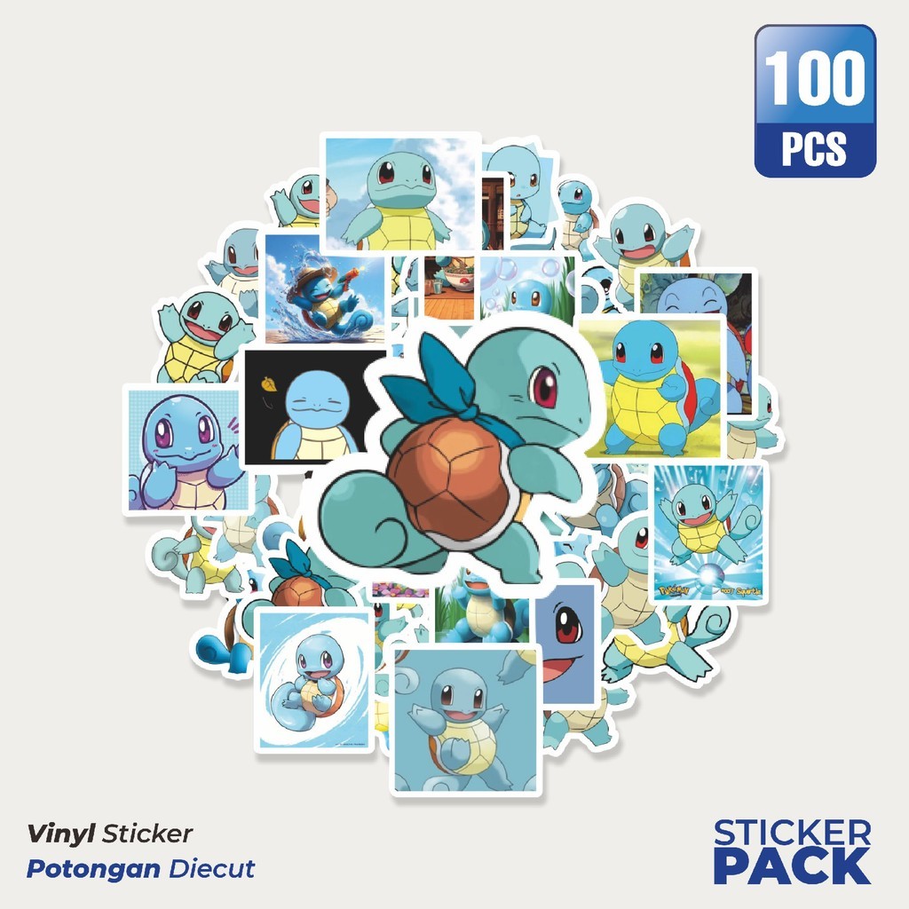 

Stiker Vinyl Stiker Kartun Pokemon Squirtle Waterproof Aesthetic- Untuk Laptop, Motor, dan Helm - Paper Stationery Pack