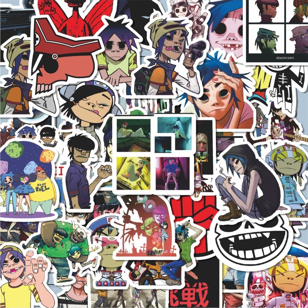 

100PCS Lucu Stiker Band Gorillaz Stiker Aesthetic Stiker Anti Air Stikers Berperekat Waterproof sticker decal buat Motor Helm Buku Journal Koper Casing HP Laptop Botol Minum Hadiah anak