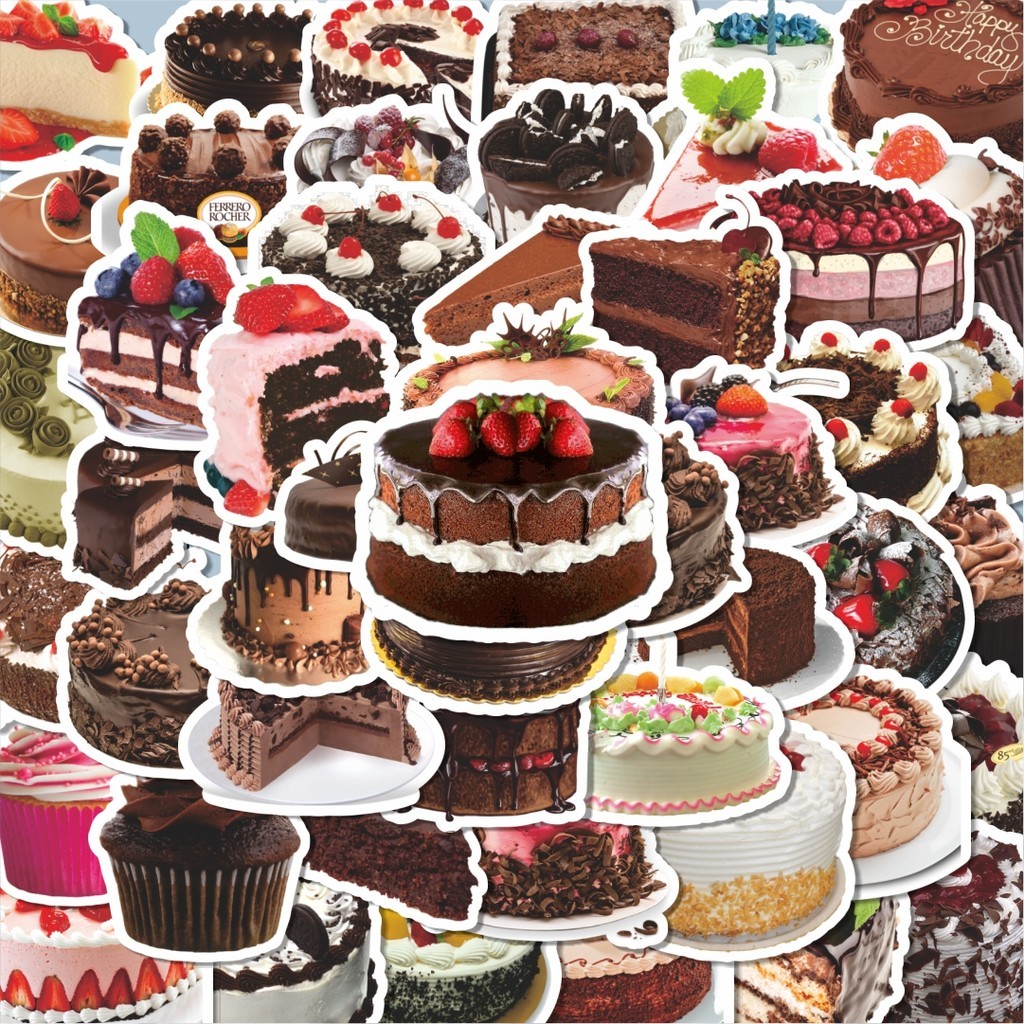 

100PCS Lucu Stiker Aesthetic Random Cake Birthday [Kue Ulan Tahun] Stiker Aesthetic Stiker Anti Air Stikers Berperekat Waterproof sticker decal buat Motor Helm Buku Journal Koper Casing HP Laptop Botol Minum Hadiah anak