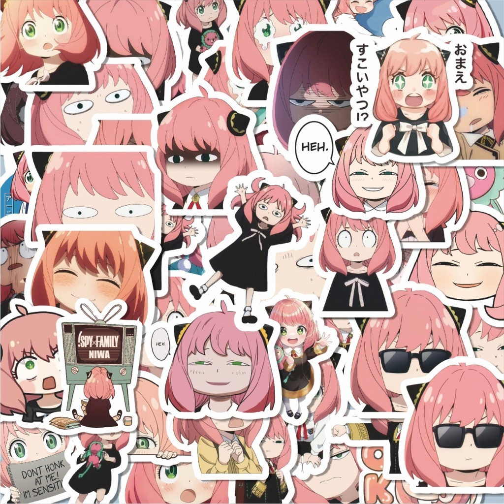 

100PCS Lucu Stiker Anime SPY X Family Versi 5 Stiker Aesthetic Stiker Anti Air Stikers Berperekat Waterproof sticker decal buat Motor Helm Buku Journal Koper Casing HP Laptop Botol Minum Hadiah anak