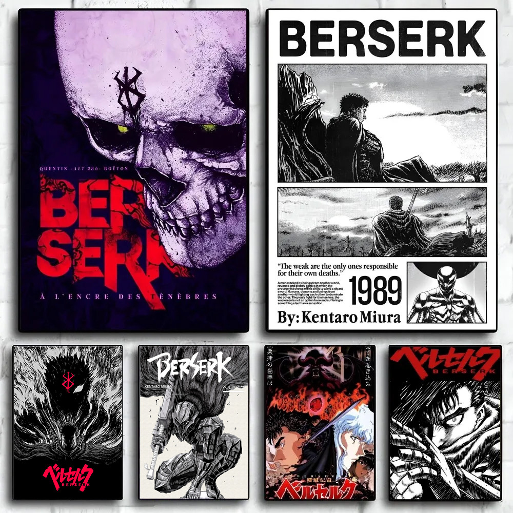 

Anime Berserk Prints Poster Figure Guts Griffith Canvas Painting DIY Wall Art Home Decor Japanese Poster Fans Gifts-unframed