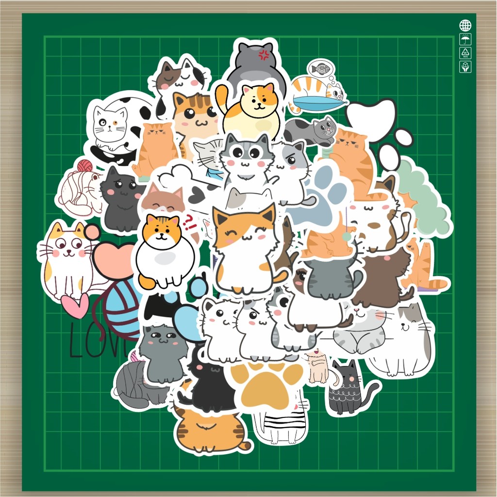 

HOT 50 PCS STIKER Sticker Hewan Kucing Stiker Fashion Cars Decal Dingin Kartu Album Custom Vinyl Anti Air- Sticker Aesthetic Buku Journal Koper Casing HP Tablet Laptop Helm Motor Botol Minum