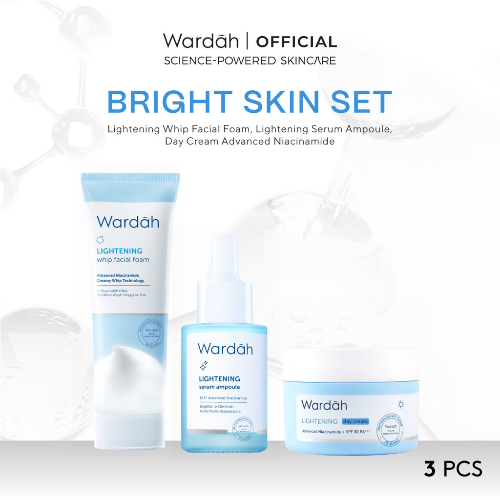 WARDAH [3 pcs] Paket Skincare Solusi Masalah Kulit All Series - Face Wash Moisturizer Day Cream Seru