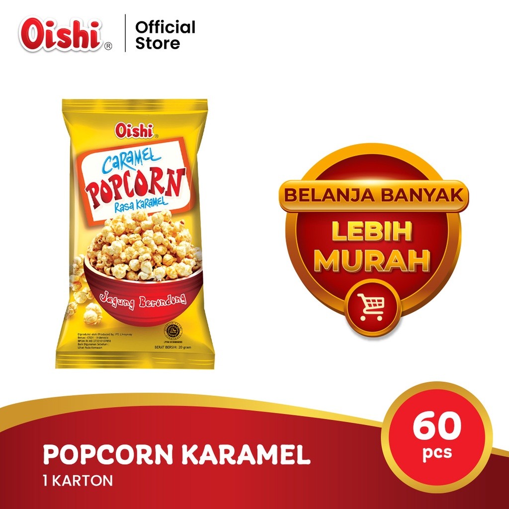 

Oishi Renceng Popcorn Karamel 1 Karton 60 Pcs