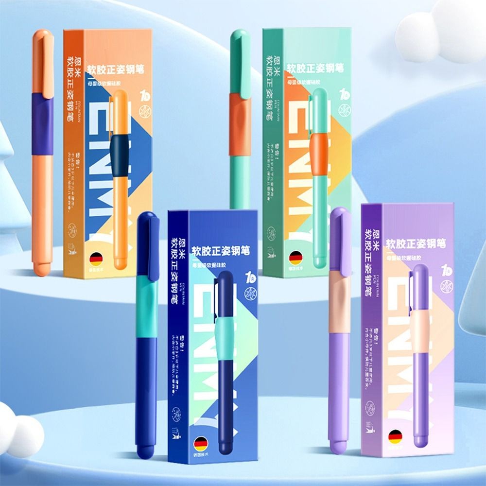 

0.38MM Tip Soft Grip Fountain Pen Students Grip Posture Correction Replaceable Ink Sac Pens Drawing Writing Tool