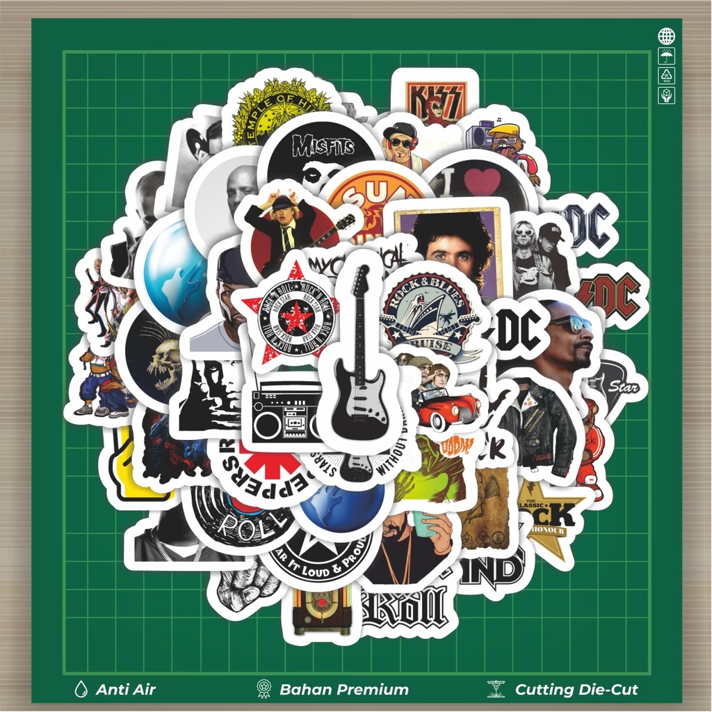 

HOT 50 PCS STIKER Sticker Rock Band Hip Hop Stiker Fashion Cars Decal Dingin Kartu Album Custom Vinyl Anti Air- Sticker Aesthetic Buku Journal Koper Casing HP Tablet Laptop Helm Motor Botol Minum