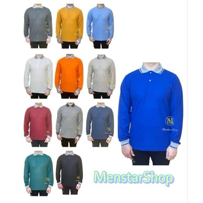 kaos polo premium lengan panjang/polo lengan panjang/kaos polo polos/kaos polo