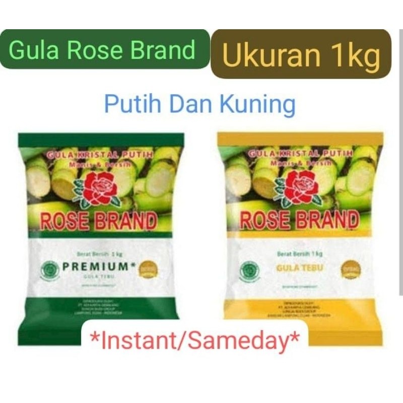 

New Sameday instant, 1 bal Gula Rosebrand/Rose Brand 1kg*20 bks,varian kuning dan putihPremium