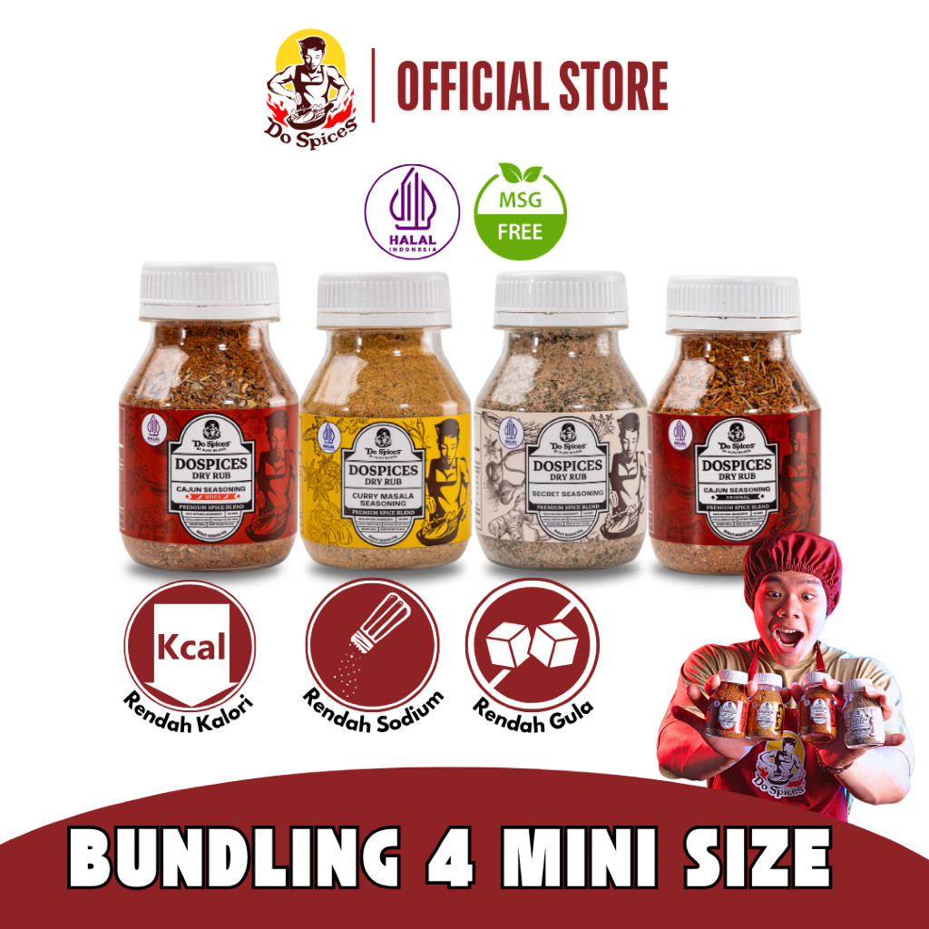 

Do Spices [Paket Bundling 4 Varian] Healthy Dry Rub Bumbu Marinasi Rendah Kalori - Rempah Rempah new