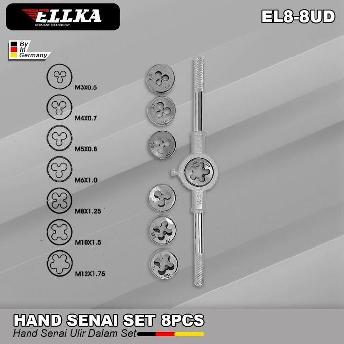 

Hand Tap Set plus Gagang - Senai Snei Die Set - Snai Pembuat Drat Dalam Derat Luar Handtap M3-M12 - HAND TAP BAUT SET M3-M12