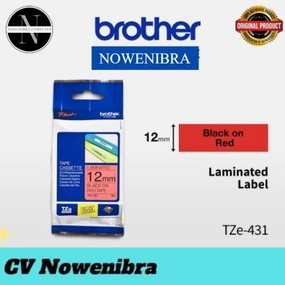 

Brother Label Tape TZE-431 12mm x 8m Black On Red Laminated TZe-431 - Black On Red