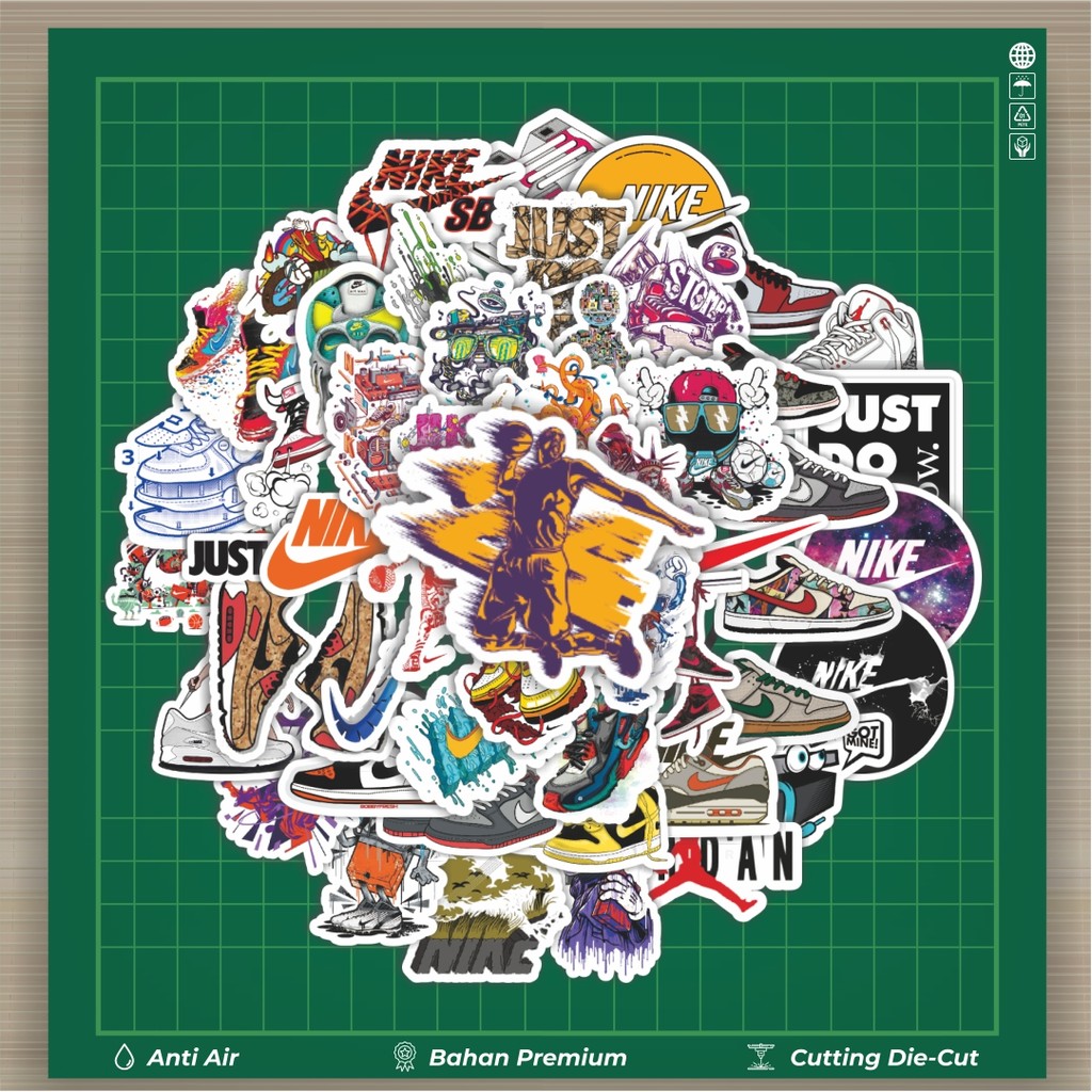 

HOT 50 PCS STIKER Stiker Logo Nike Stiker Fashion Cars Decal Dingin Kartu Album Custom Vinyl Anti Air- Sticker Aesthetic Buku Journal Koper Casing HP Tablet Laptop Helm Motor Botol Minum