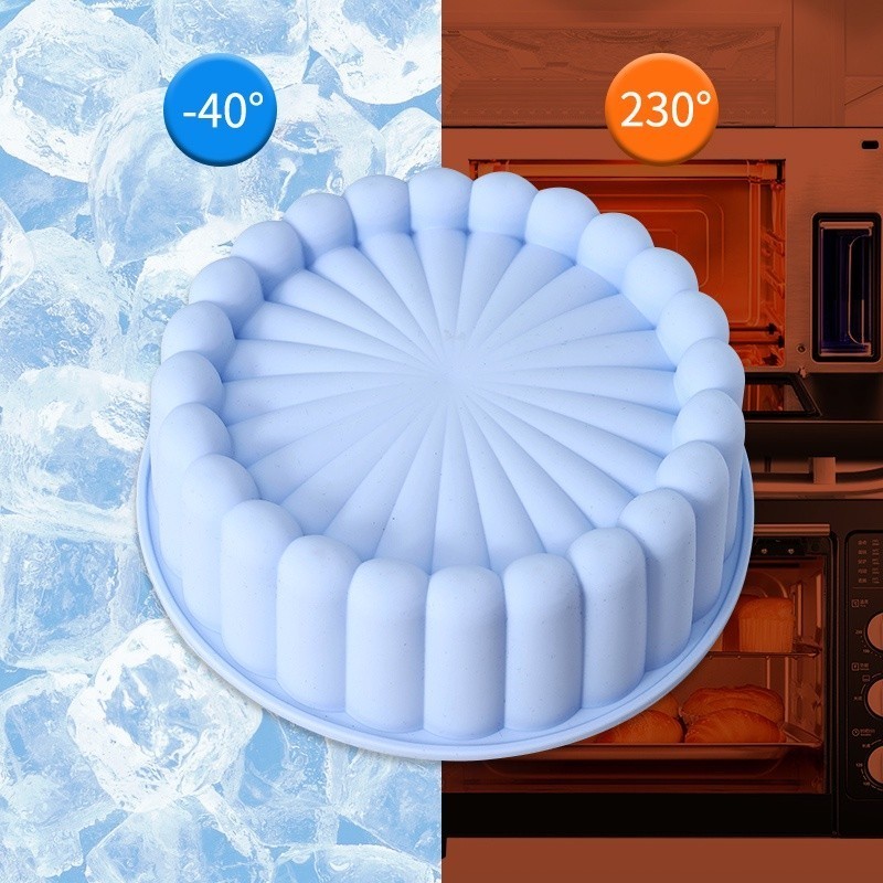 JAMIN MURAH Cetakan kue mousse berbentuk bunga matahari kelas makanan cetakan kue bulat dapat dilipa