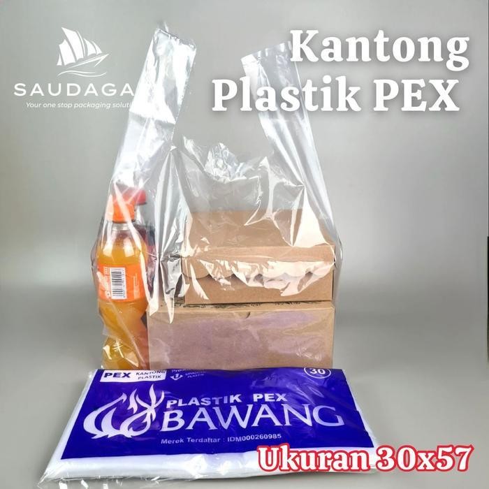

[PROMO BARANG BARU] Kantong plastik PE PEX bening ukuran 30x57 Merk bawang Bergaransi Terlaris