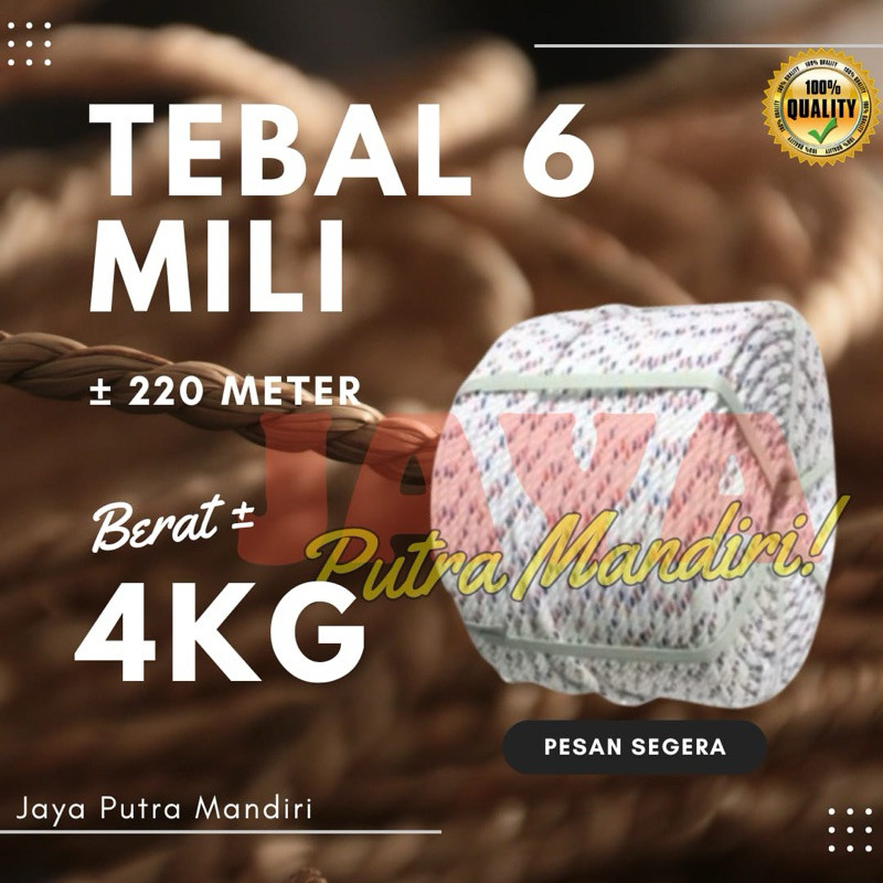 

TALI TAMBANG PLASTIK 6 MILI 1 ROLL 220 METER / TALI TAMBANG 6 MILI 1 ROLL / TAMBANG 6 MILI 1 ROLLCO
