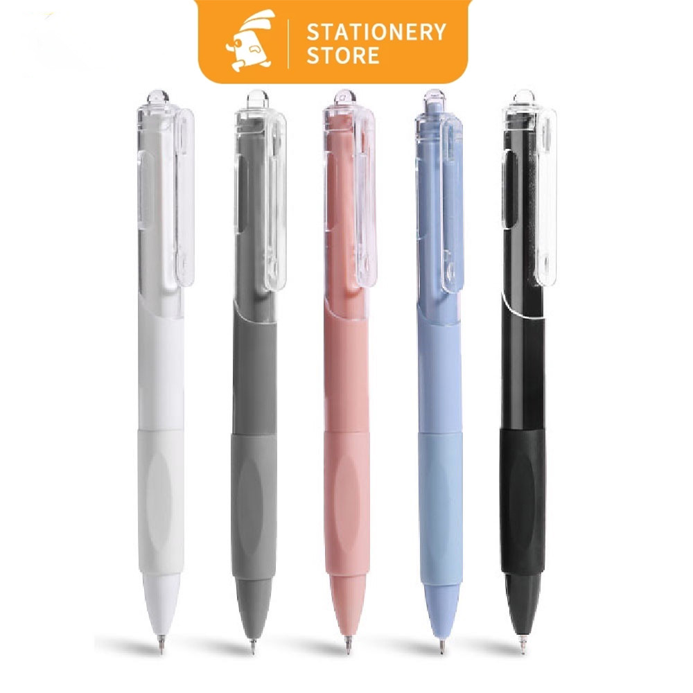 

5pcs pulpen gel lucu 0.5mm pulpen aesthetic retractable gel pens pen mekanik tinta hitam biru