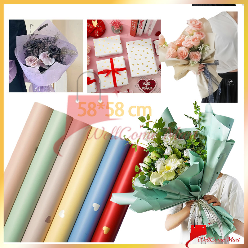

20 Lembar Kertas Buket Bunga Love Flower Wrapping Paper / Kertas Kado / Flower Paper