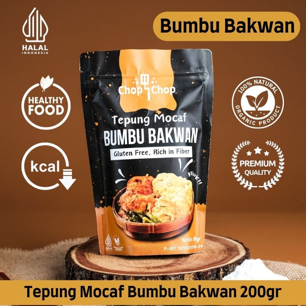 

Chop Chop Tepung Mocaf Bakwan - Gluten Free Organik - Tepung Sehat Rendah Kalori 200gram