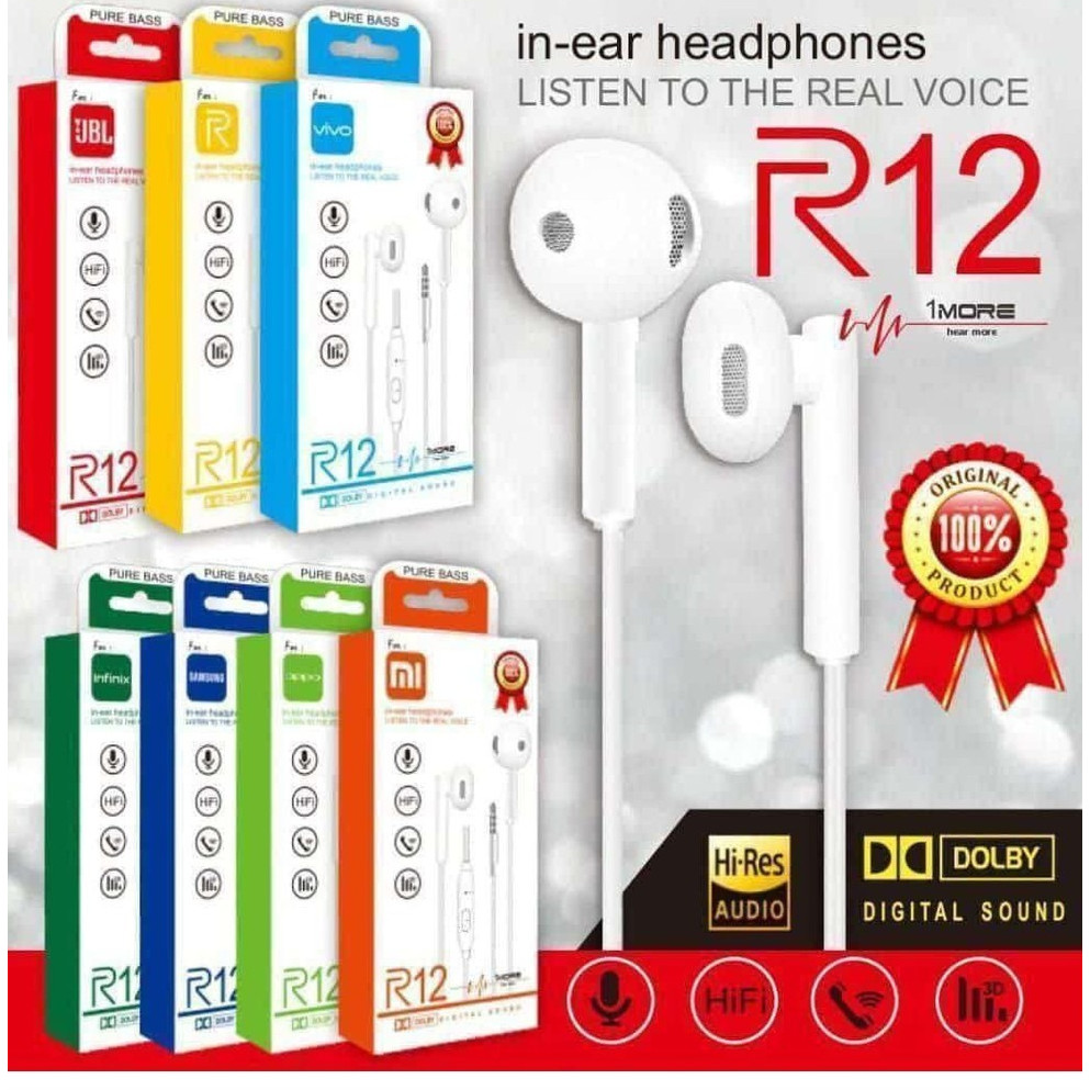 HF Handsfree Brand ORI R12 earphones
