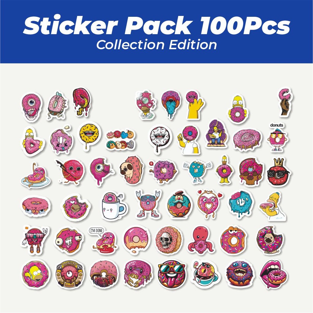 

Hot Stiker I Want A Donut Series Lucu Anti Air Stikers Berperekat Waterproof Sticker Decal Buat Motor Helm Buku Journal Koper Casing HP Laptop Botol Minum