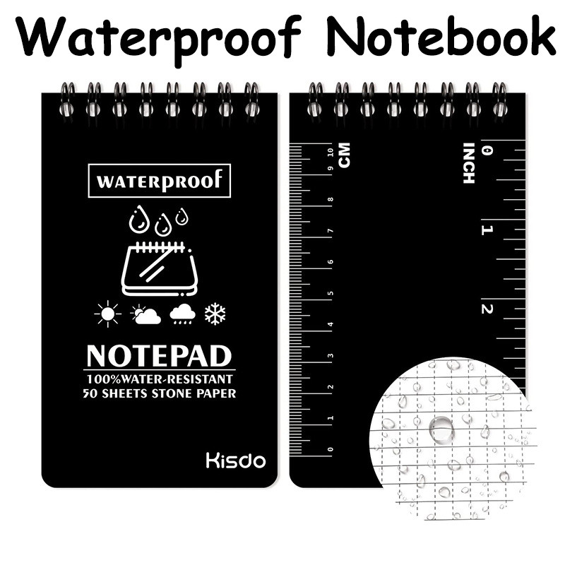 

Tactical Stone Paper Waterproof Notebook Write in the Rain Pocket Spiral Notebook All-Weather Memo Pad Military Notepad Outdoors