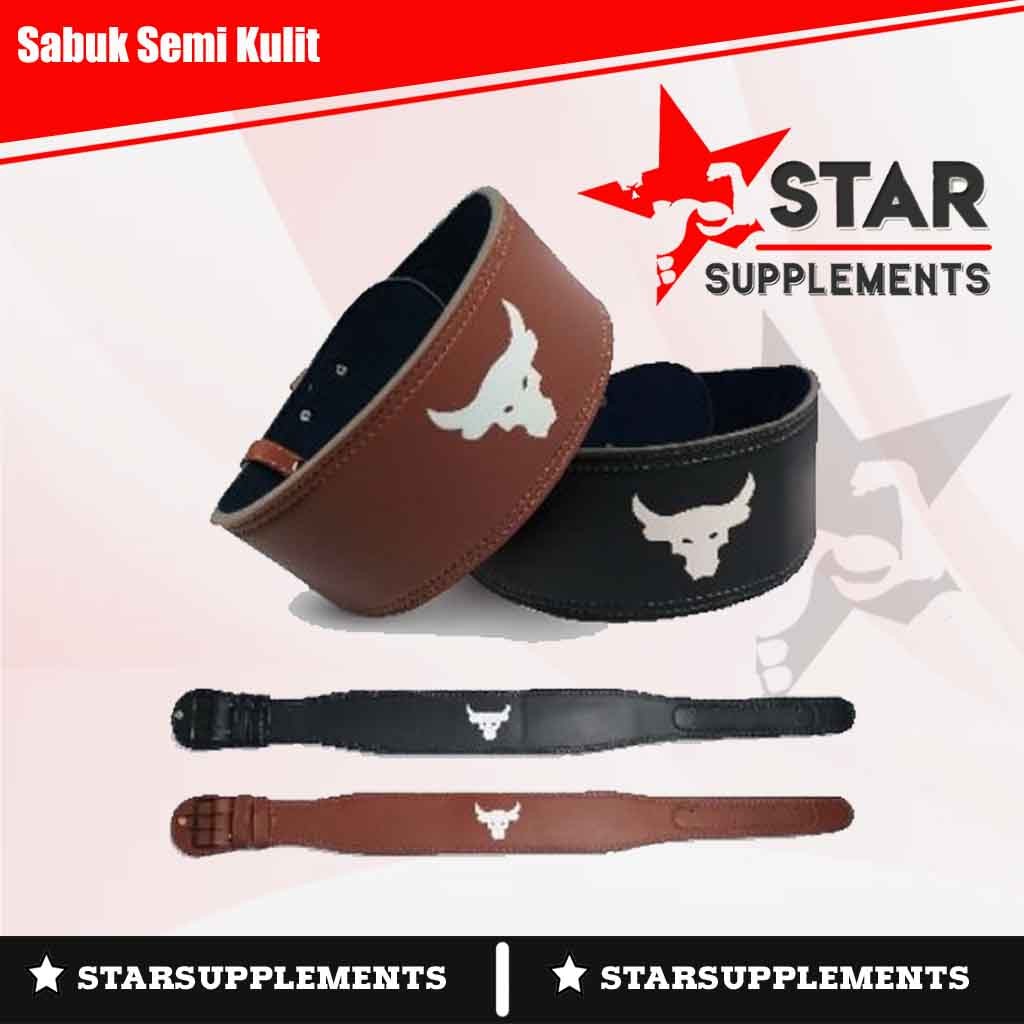 Sabuk Fitness Gym Bahan Semi Kulit / Weight Lifting Belt