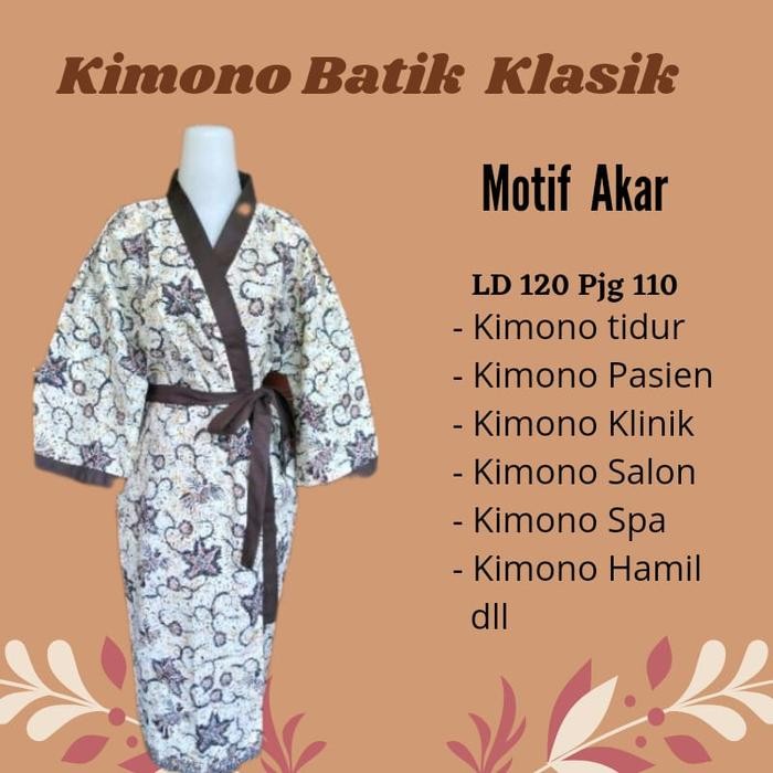 Kimono Batik Baju Tidur Spa Hotel Pria wanita - Akar